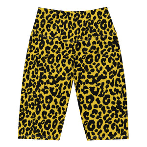 Wmns Yellow Cheetah Biker Shorts