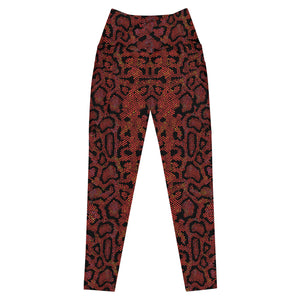 Wmns Red Reptile Crossover Leggings