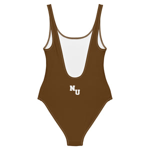 WMNS NAMELESS ONE-PIECE SWIMSUIT [BROWN]