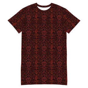 Wmns Red Reptile T-shirt Dress