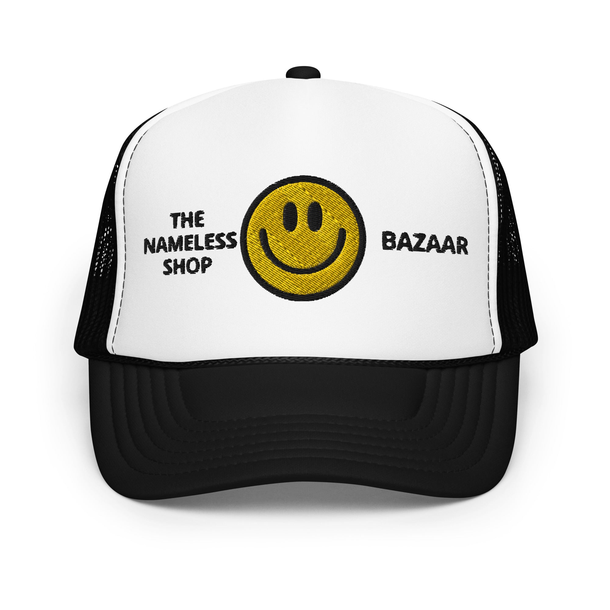 NAMELESS BAZAAR TRUCKER CAP [BLACK/WHITE]