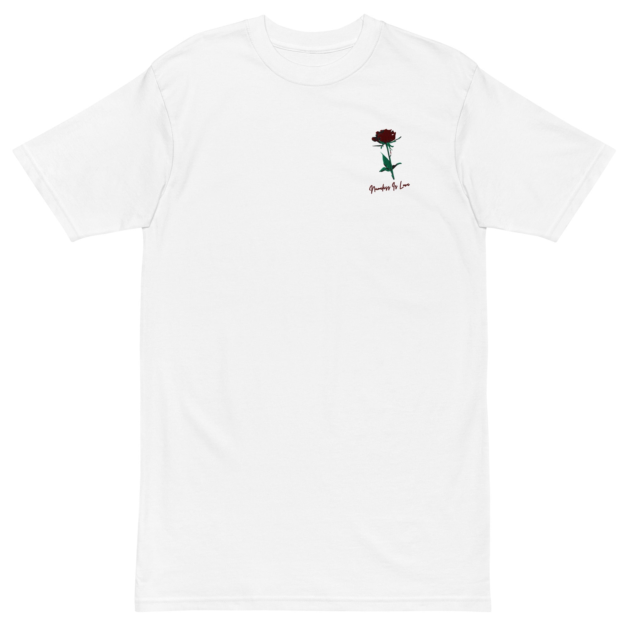 EMBROIDERED “NAMELESS IS LOVE” TEE [WHITE]